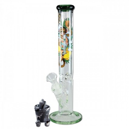 Black Leaf Hanuman Cylinder Bong Ice